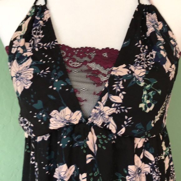 Free people beautiful purple and black lace satin jumpsuit - Picture 3 of 7